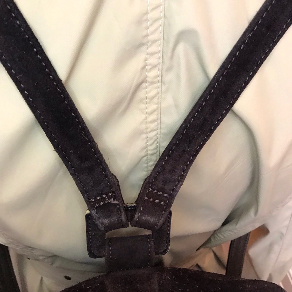 Vintage Authentic CHANEL Suede Drawstring Backpack - Picture 5 of 8